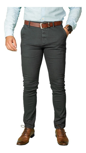 Pantalón Casual Skinny De Gabardina Para Hombre