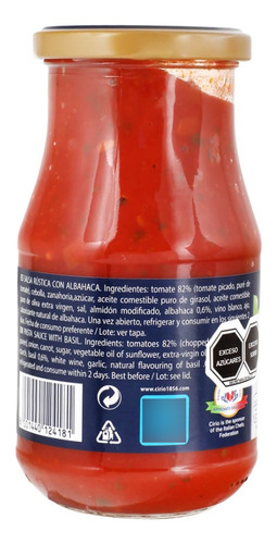 Cirio Salsa De Tomate Rústica Con Albahaca 420 Gr Basilico