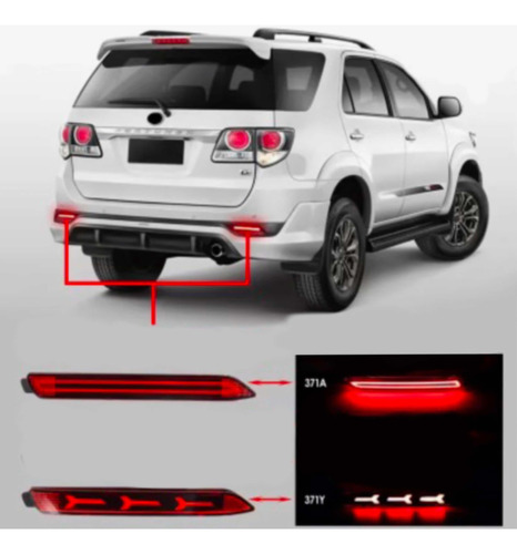 Mica De Led De Parachoques Trasero Fortuner 2012-2018