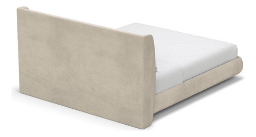 Cama Queen Base Estofada Boucle Com Cabeceira Slim Damie