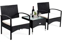 Comprar Tangkula Juego De 3 Muebles De Mimbre Para Patio, Silla De R