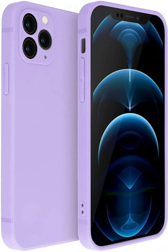 Carcasa Silicona Slim Antihuellas Para iPhone 13 /pro /max Color Violeta