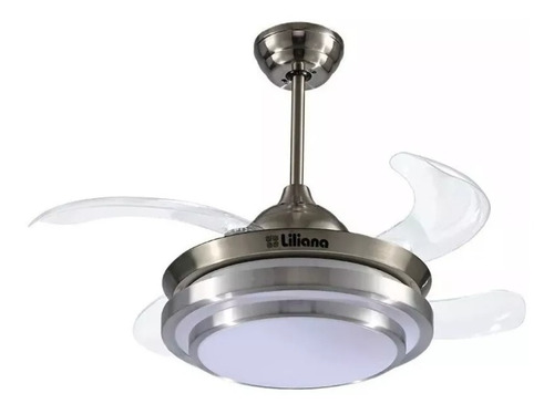 Ventilador Techo Liliana Vtha604 4 Palas 6 Velocidades Led Color de la estructura Plateado Color de las aspas Blanco Diámetro 106 cm