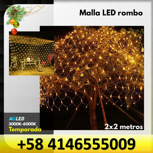 Malla Rombo Led 3000k 110v 2x2mt