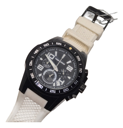 Reloj Time Force Cristiano Ronaldo Cronómetro Acero Negro Blanco Negro Negro
