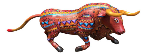 Alebrije Toro De Lidia Artesanía Oaxaqueña Madera