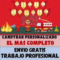 Comprar Kit Imprimible Personalizado Candybar Bomberito Bomberos