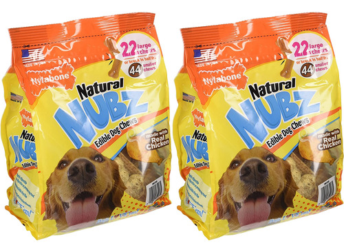 Paquete De 2 Masticables Comestibles Nylabone Natural Nubz P