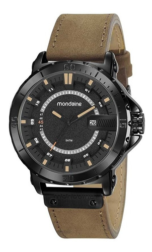 Relogio Mondaine Masculino 99425gpmvph1 Preto Couro Marrom