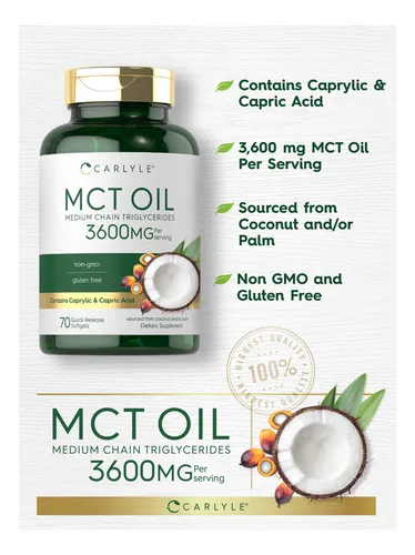 Suplemento Carlyle Mct Oil, Cápsulas, 3600 Mg, 70 Cápsulas B