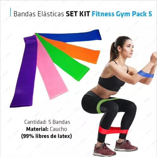 Bandas Isometricas Tiraband Fitness Ejercicio Gym Pack 5