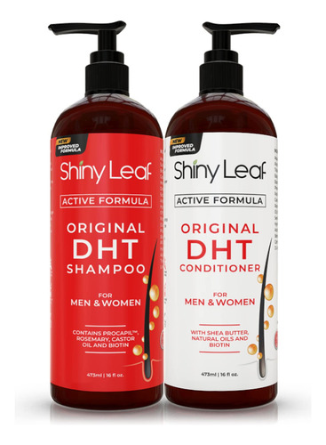 Conjunto De Shampoo E Condicionador Shiny Leaf Dht Blocker C