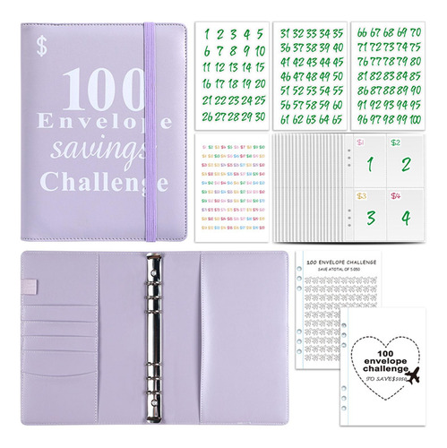 Carpeta De Cuero Pu Con 100 Sobres, Carpeta De Desafíos,