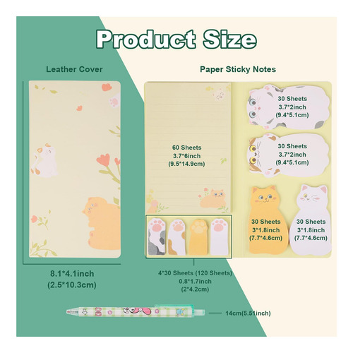 Starneyy Cat Sticky Notes Set 300 Sheets Divisor De Animales