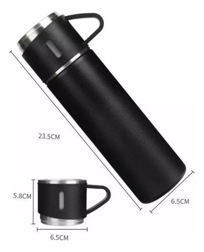Set De Termos De 500 Ml Para Agua Fría/caliente Y 3 Tazas De
