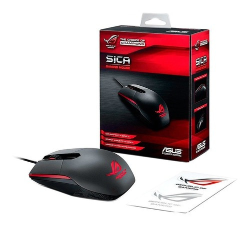 Mouse Asus Sica Black 5000 Dpi Rog Gamer Usb Negro Pc