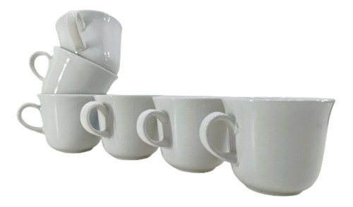 Juego De Taza Para Café De Loza 240 Ml 6 , Nevada Color Blanco