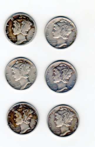 Moneda  Antigua Plata   One Dime Mercury 1945   R35