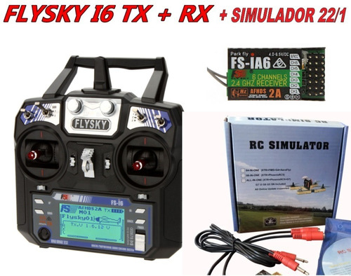 Radio Para Aeromodelismo  Fs I6 + Simulador De Vuelo 