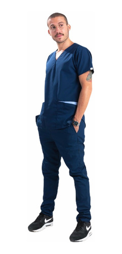 Ambo Medico Hombre Spandex Terzo Diseño Liso Marino Spx