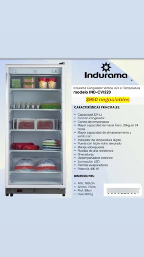 Congelador Vertical Indurama 324 Tl Temperatura 