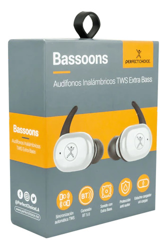 Audífonos Inalámbricos Bt Tws Extra Bass Perfect Blancos Blanco
