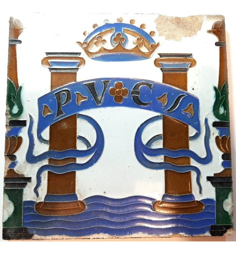 Imagen 1 de 5 de Antiguo Azulejo De Posible Origen Valenciano 7420