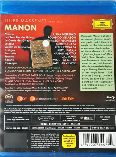 Juless Massenet Netrebko Villazon - Manon Original