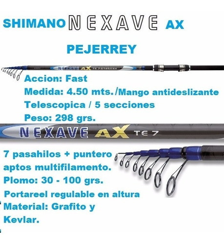 Caña Shimano Nexave 4.50 Mts Telescopica Pejerrey