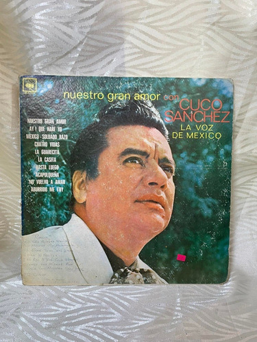 Nuestro Gran Amor Con Cuco Sanchez Disco Vinilo Acetato