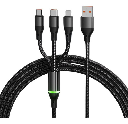 Zy Cable De Carga Rápida Con Cargador Usb Múltiple 3 En 1
