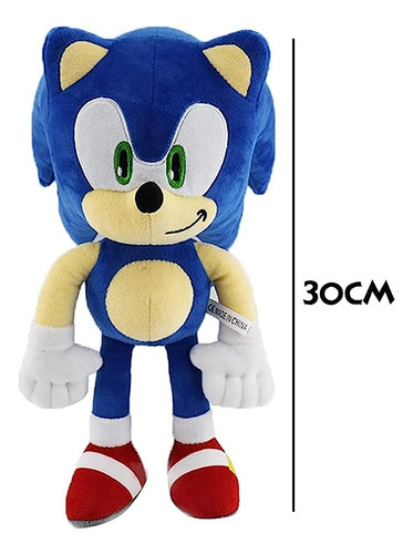 Peluche De Sonic 30cm De Altura Color Azul