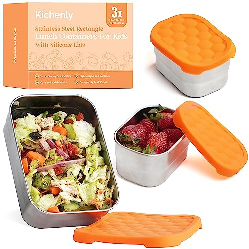 Kichenly Caja De Almuerzo De Acero Inoxidable 5xbjr