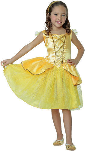 Disfraz De Princesa Para Niña Tipo Bella Yellow Princess