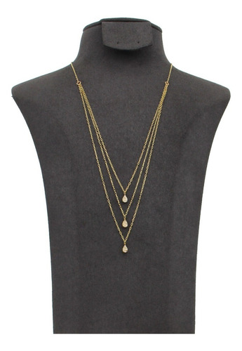 Imagen 2 de 4 de Collar Oro Amarillo, 10k 3.0 Gramos, Motivo Triple Gota.
