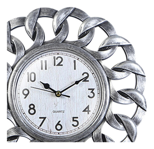 Reloj De Pared Retro Con Pilas Plástico Para Bar Plata