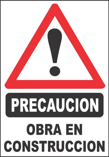 Cartel Obra En Construcción 50x70 Seguridad Vial Corrugado