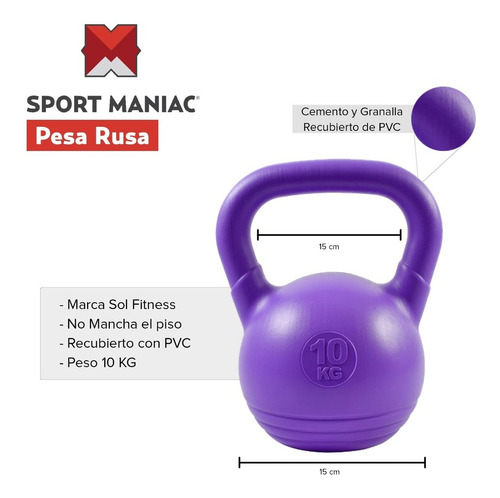 Imagen 5 de 8 de Set De 3 Pesas Rusas Vacias Para Llenar En Casa 2 - 5 - 10kg