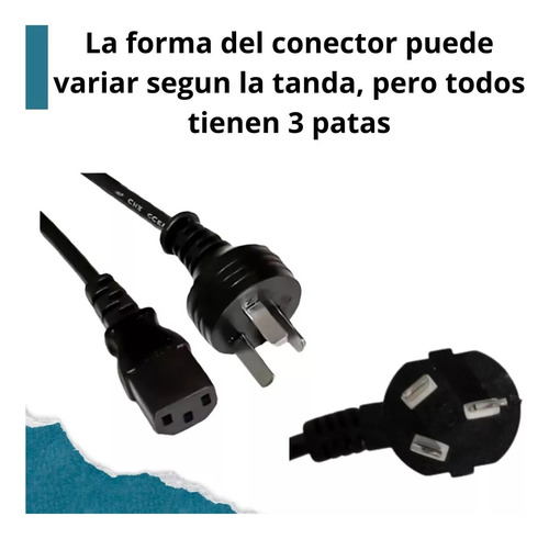 Cable Corriente Power Interlock Pc 3 Patas P/monitor P/fuent Negro