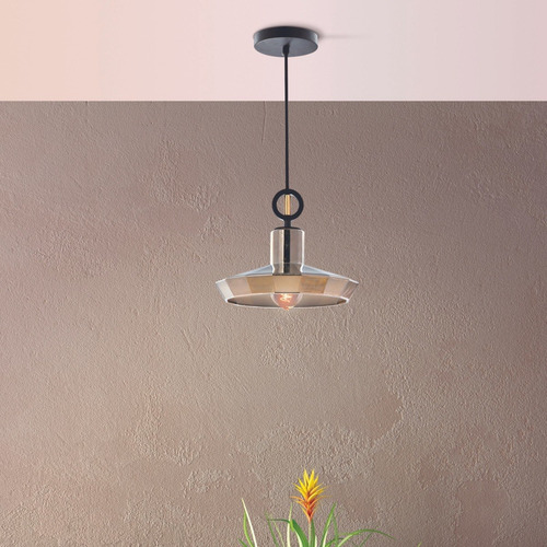 Lámpara Colgante Negra E27 40w 1 Luz Color Negro Lumimexico H9044-1