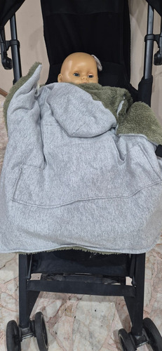 Manta Abrigada De Bebe Para Fular O Porta Bebe Liso/gris Gris