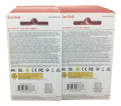 Memoria 16gb Sandisk Clase 4 Sellada Orignal Caja 50 Unidade