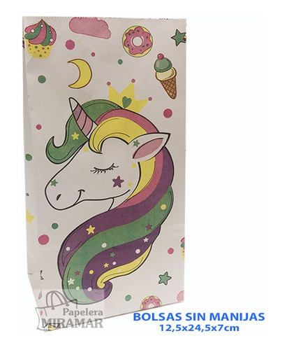 50 Bolsas Unicornios Souvenir Cotillon Golosinas Cumple