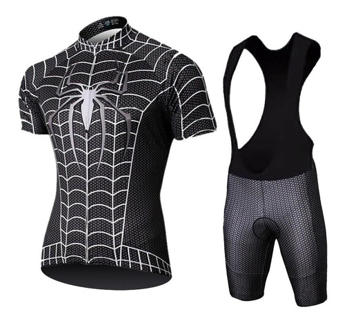 Uniforme Ciclismo Spiderman Venom - Top Y Short Con Tirantas