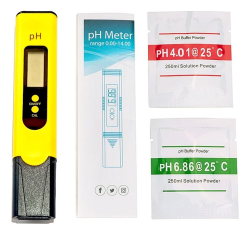 Medidor Ph Phmetro Digital Lcd 0-14 Ph Con Soluciones Patrón