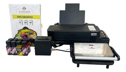 Impressora L121 +prensa Plana 22x14cm+ 8 Refis Sublimatica