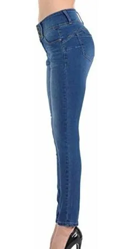 Wax Mujer Push-up 3 Botones Skinny True Stretch Jean Butt I