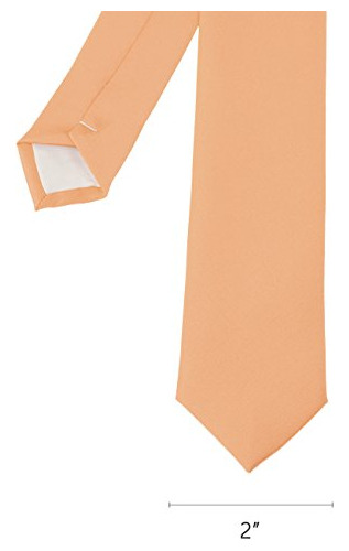 Corbata Ajustada De 2 De Color Liso Para Hombre, Salmón Cla