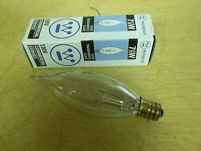 New Westinghouse 130v 7-1/2w Candelabra Base Flame Tip C Mww