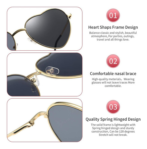 Gafas De Sol Con Montura Metálica En Forma De Corazón Green